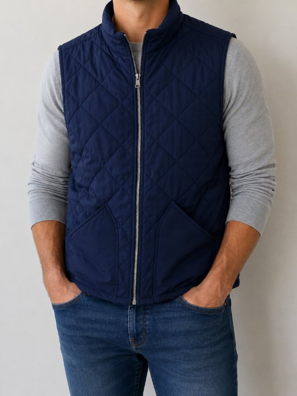 Ocean Coast Men's Quilted Blue Vest